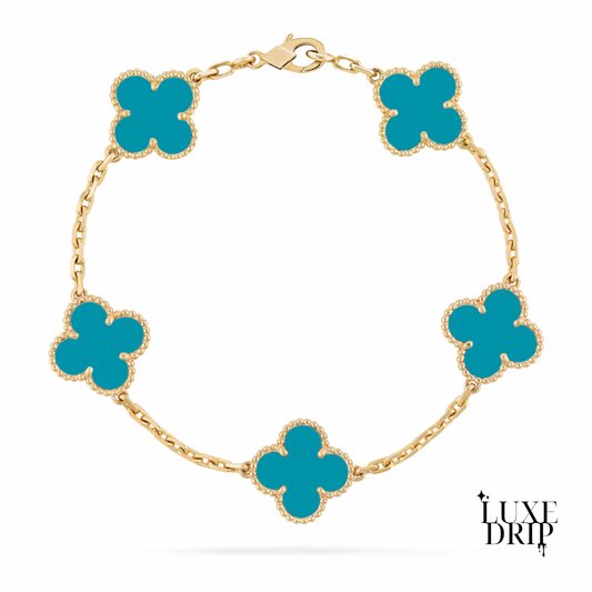 Lucky Clover Aqua Bracelet